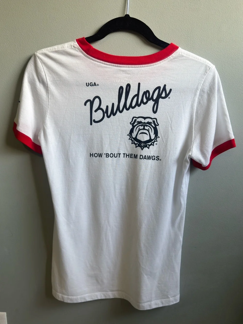 Nike Georgia Bulldogs White Ringer T-Shirt Size XS